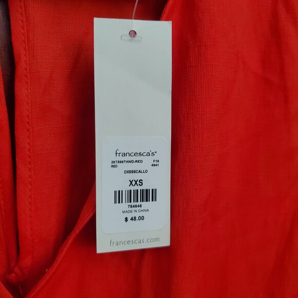 FRANCESCA’S JUN & IVY Scalloped Front Red / Orange romper - Picture 5 of 7